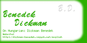 benedek dickman business card